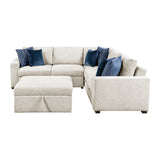 8548BE*52ACLCR2AAOT (5)4-Piece Sectional with Pull-out Bed and Ottoman from Homelegance - Luna Furniture