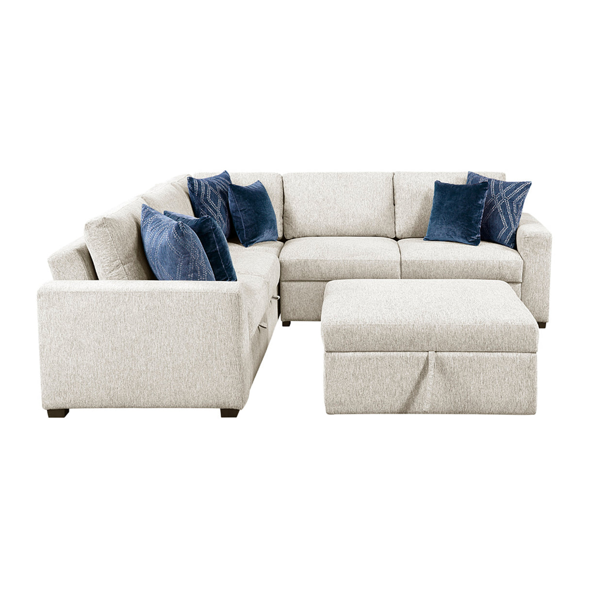 8548BE*52ACLCR2AAOT (5)4-Piece Sectional with Pull-out Bed and Ottoman from Homelegance - Luna Furniture