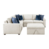8548BE*52ACLCR2AAOT (5)4-Piece Sectional with Pull-out Bed and Ottoman from Homelegance - Luna Furniture