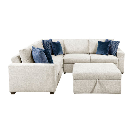 8548BE*52ACLCR2AAOT (5)4-Piece Sectional with Pull-out Bed and Ottoman from Homelegance - Luna Furniture