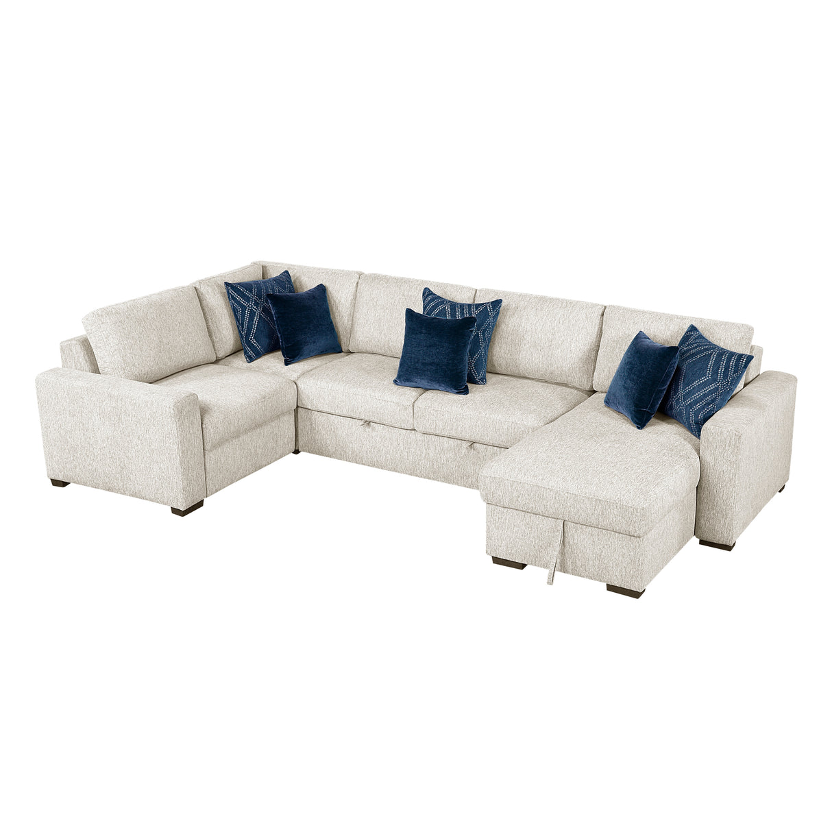 8548BE*5VC2ACLCRACA (5)4-Piece Sectional with Reversible Chaise, Pull-out Bed and Hidden Storage from Homelegance - Luna Furniture