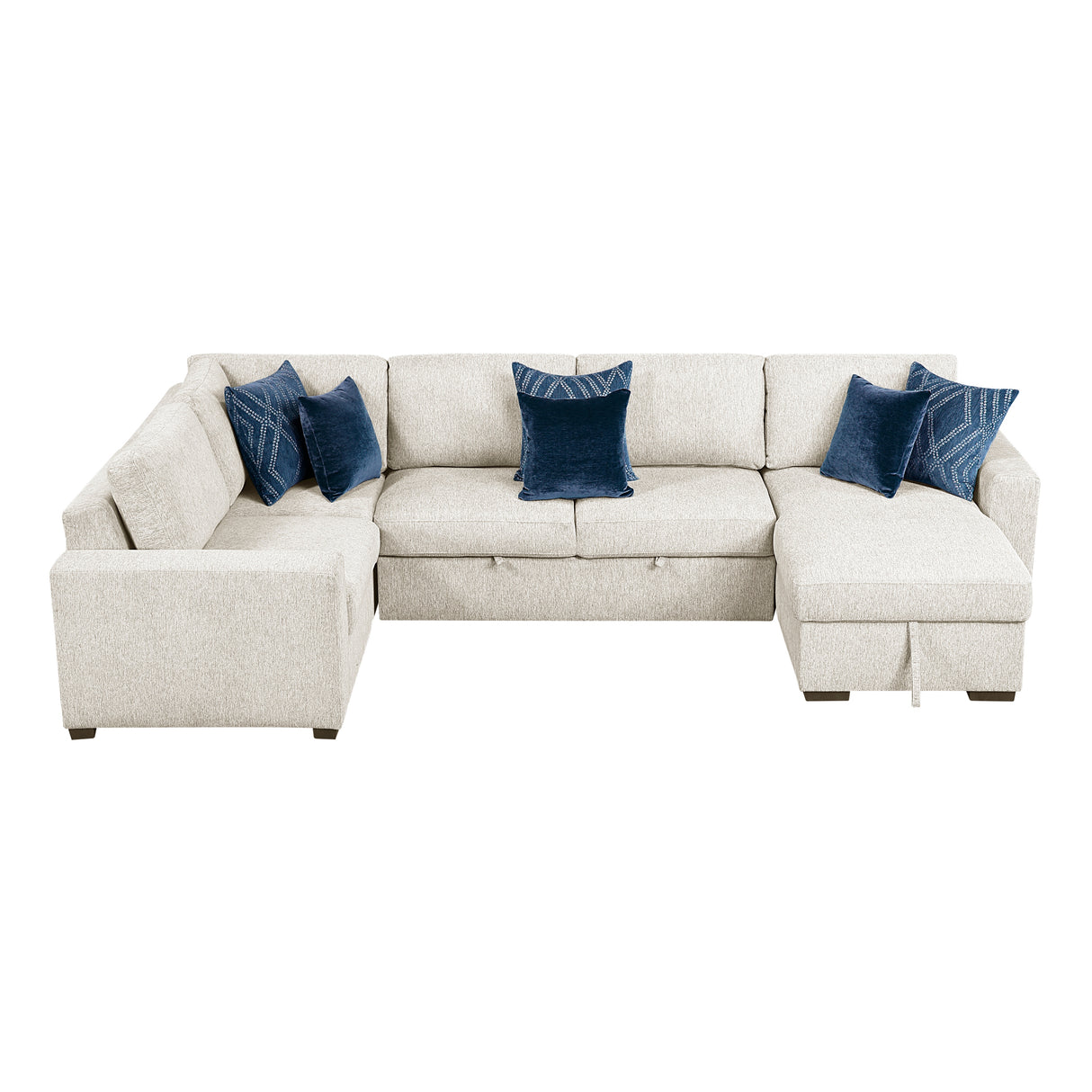 8548BE*5VC2ACLCRACA (5)4-Piece Sectional with Reversible Chaise, Pull-out Bed and Hidden Storage from Homelegance - Luna Furniture