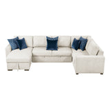 8548BE*5VC2ACLCRACA (5)4-Piece Sectional with Reversible Chaise, Pull-out Bed and Hidden Storage from Homelegance - Luna Furniture