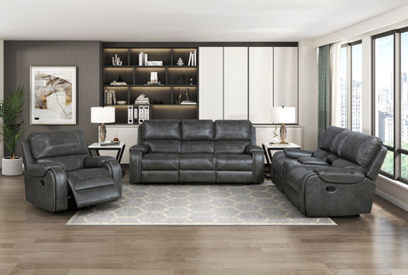 Newnan Gray Double Reclining Sofa from Homelegance - Luna Furniture