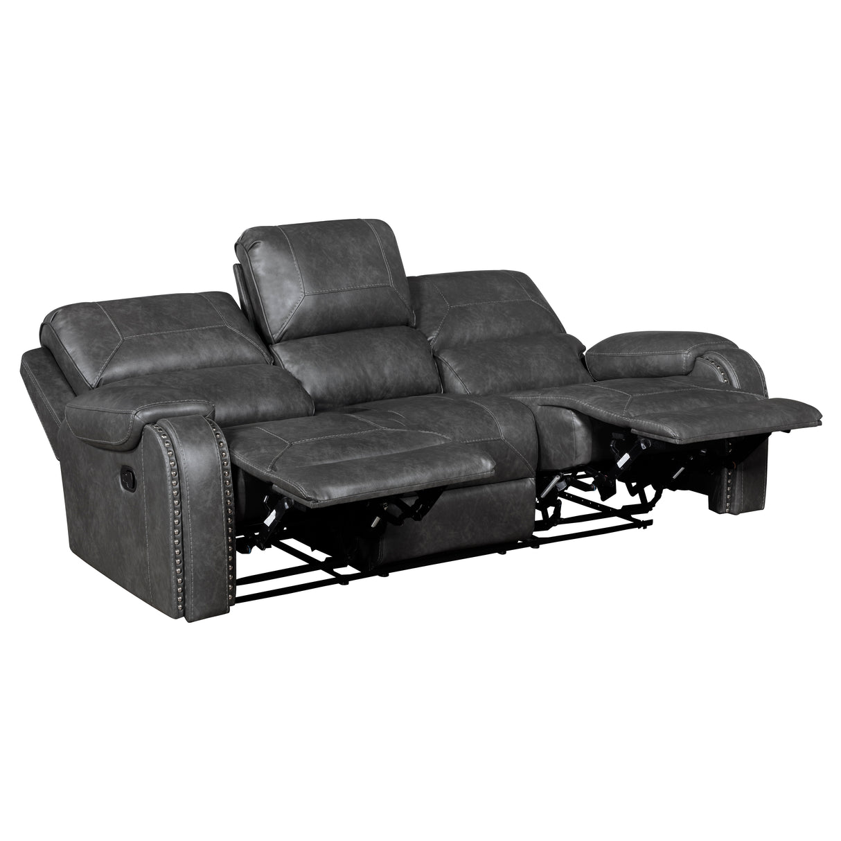 Newnan Gray Double Reclining Sofa from Homelegance - Luna Furniture