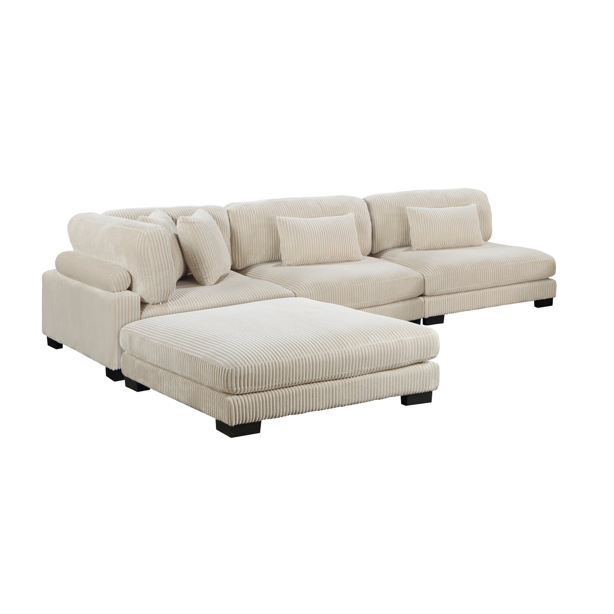 8555BE*2AC1CROT (4)4-Piece Modular Sectional with Ottoman from Homelegance - Luna Furniture