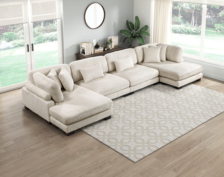 Traverse Beige Corduroy Armless Chair from Homelegance - Luna Furniture