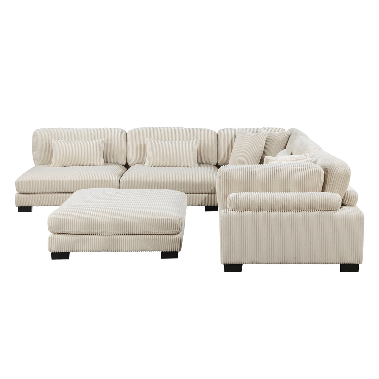Traverse Beige Corduroy 6-Piece Modular Sectional with Ottoman from Homelegance - Luna Furniture