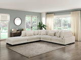 Traverse Beige 4-Piece Corduroy Modular Sectional with Ottoman from Homelegance - Luna Furniture