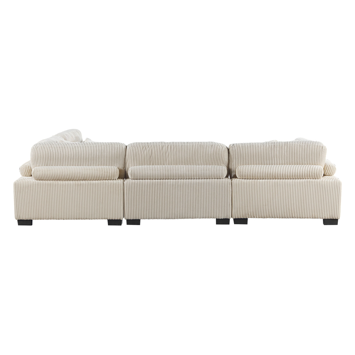 Traverse Beige 4-Piece Corduroy Modular Sectional with Ottoman from Homelegance - Luna Furniture