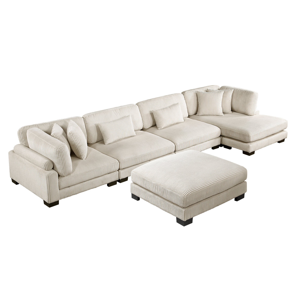 8555BE*CR2ACVCOT (5)5-Piece Modular Sectional with Reversible Chaise and Ottoman from Homelegance - Luna Furniture