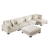 8555BE*CR2ACVCOT (5)5-Piece Modular Sectional with Reversible Chaise and Ottoman from Homelegance - Luna Furniture
