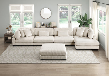 Traverse Beige Corduroy Ottoman from Homelegance - Luna Furniture