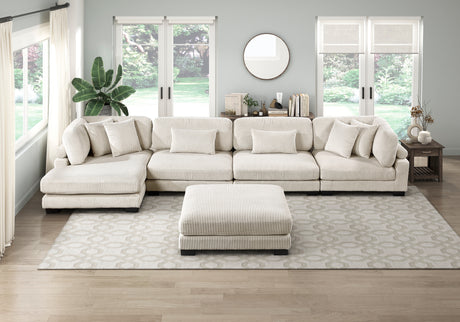 Traverse Beige Corduroy Ottoman from Homelegance - Luna Furniture
