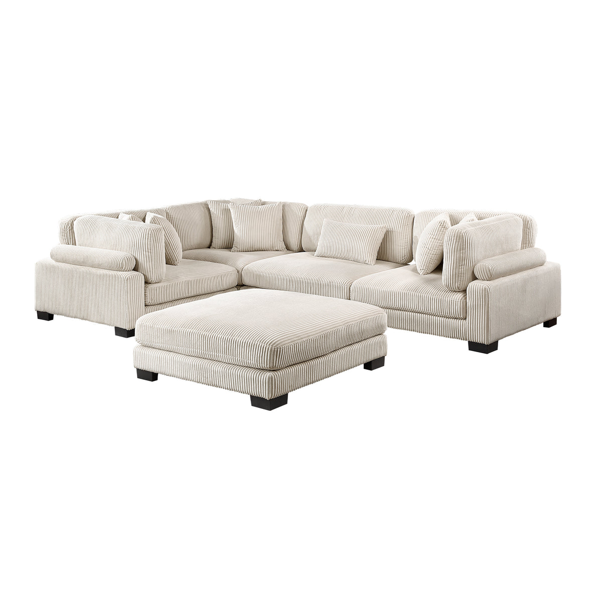 8555BE*3CRACOT (5)5-Piece Modular Sectional with Ottoman from Homelegance - Luna Furniture