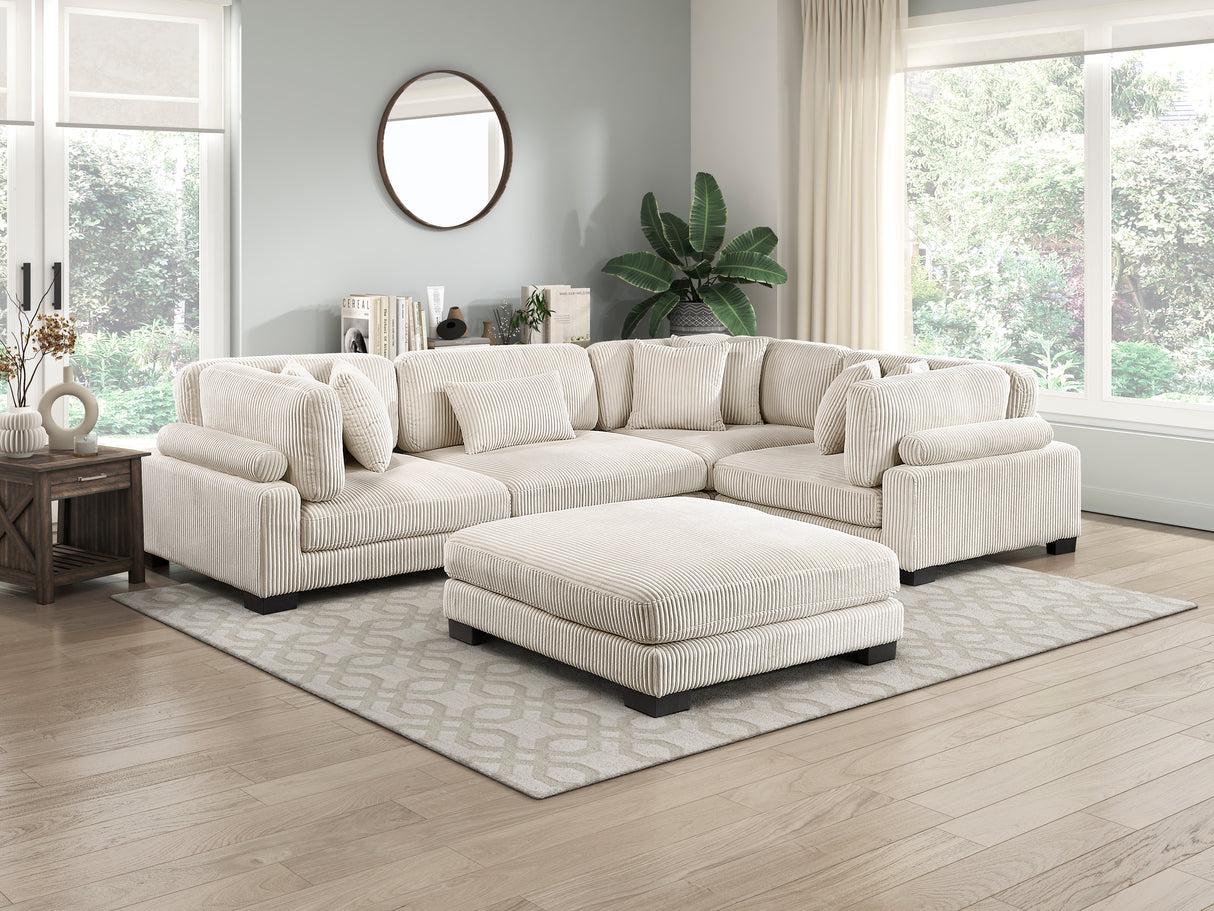 Traverse Beige Corduroy Corner Seat from Homelegance - Luna Furniture