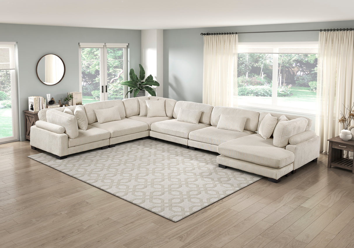Traverse Beige Corduroy Corner Seat from Homelegance - Luna Furniture