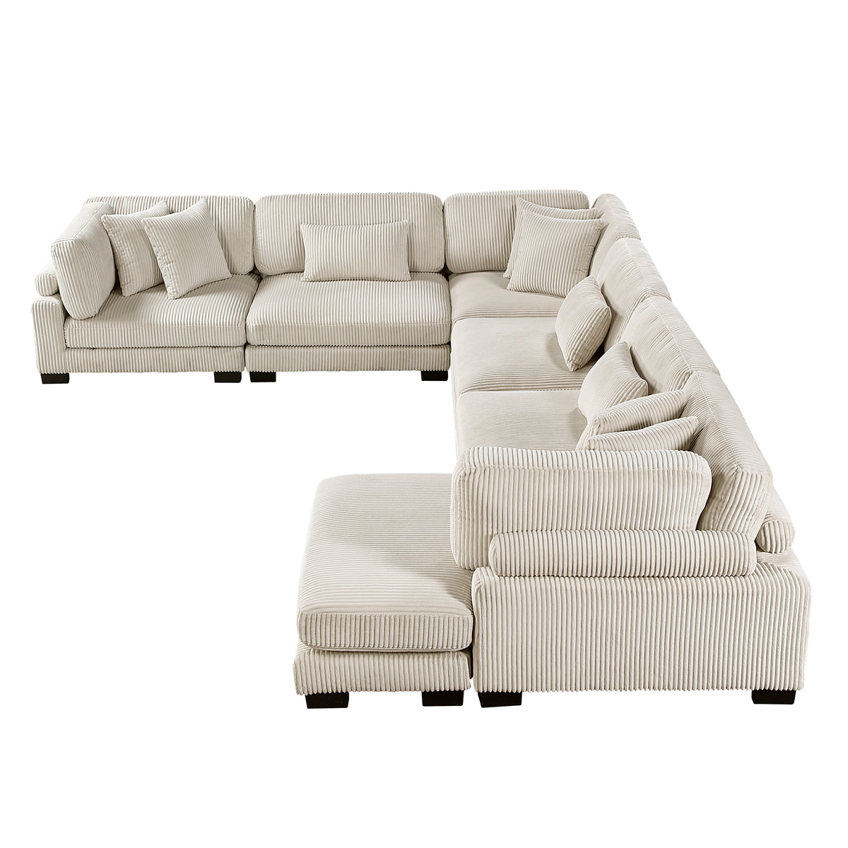 Traverse Beige 4-Piece Modular Sectional with Reversible Chaise