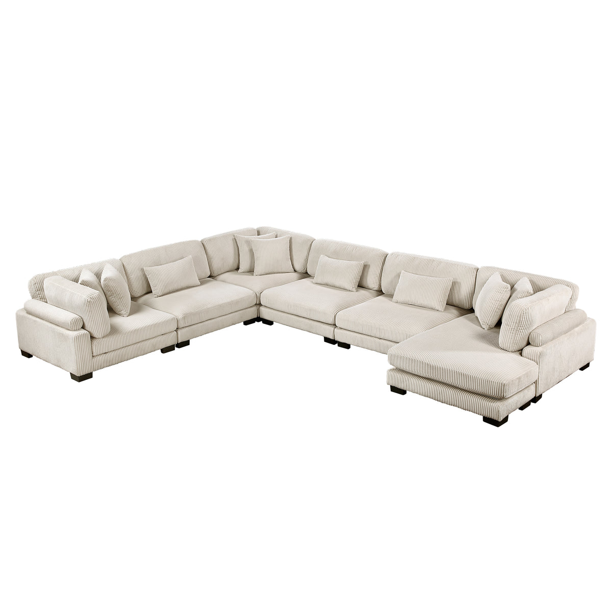 Traverse Beige 4-Piece Modular Sectional with Reversible Chaise