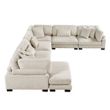 Traverse Beige 4-Piece Modular Sectional with Reversible Chaise