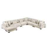 Traverse Beige 4-Piece Modular Sectional with Reversible Chaise