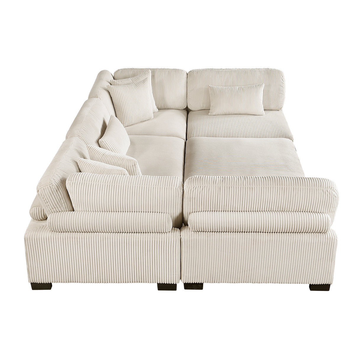 Traverse Beige Corduroy 6-Piece Modular Sectional with Ottoman from Homelegance - Luna Furniture