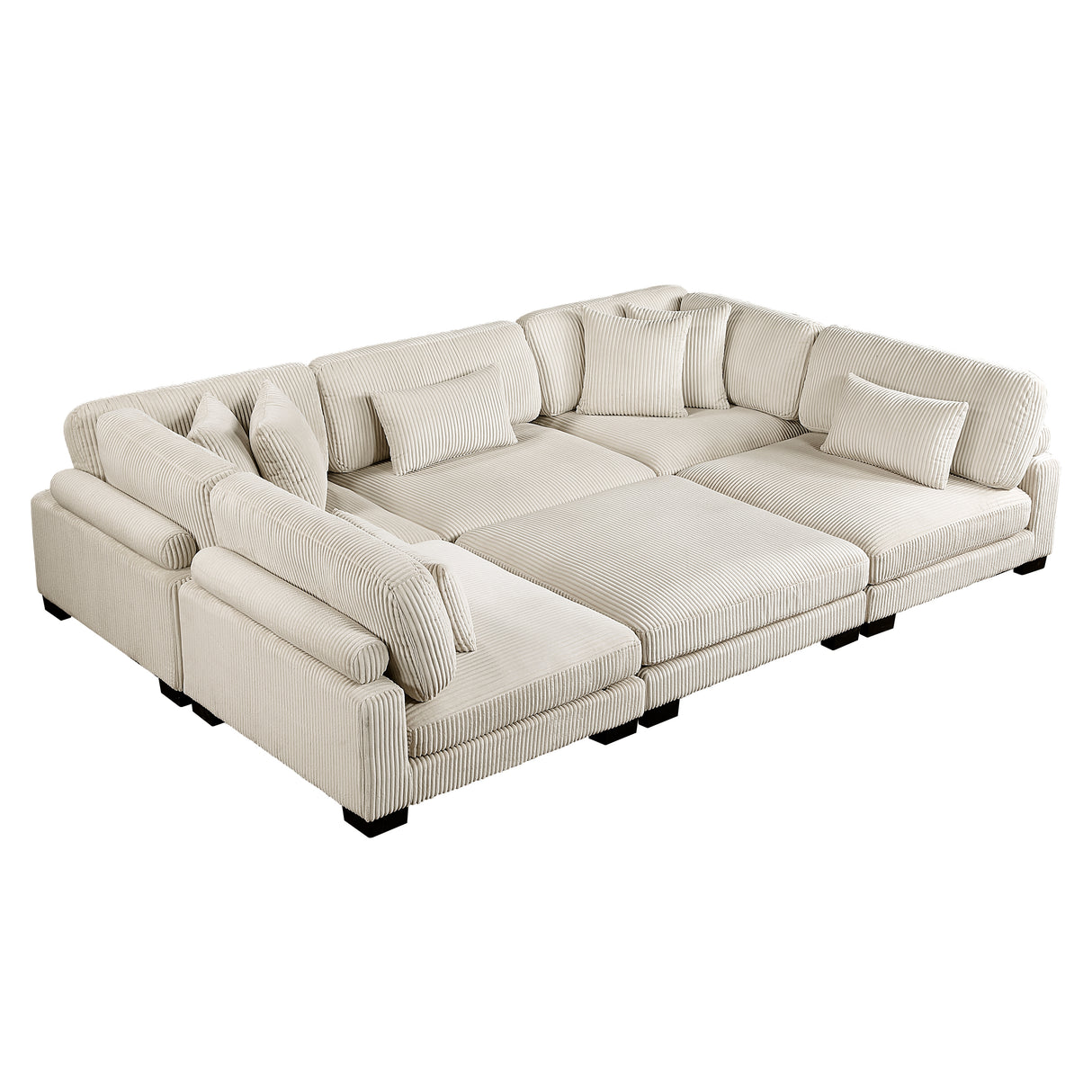 Traverse Beige Corduroy 6-Piece Modular Sectional with Ottoman from Homelegance - Luna Furniture