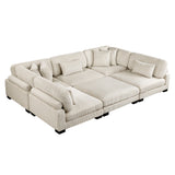 Traverse Beige Corduroy 6-Piece Modular Sectional with Ottoman from Homelegance - Luna Furniture