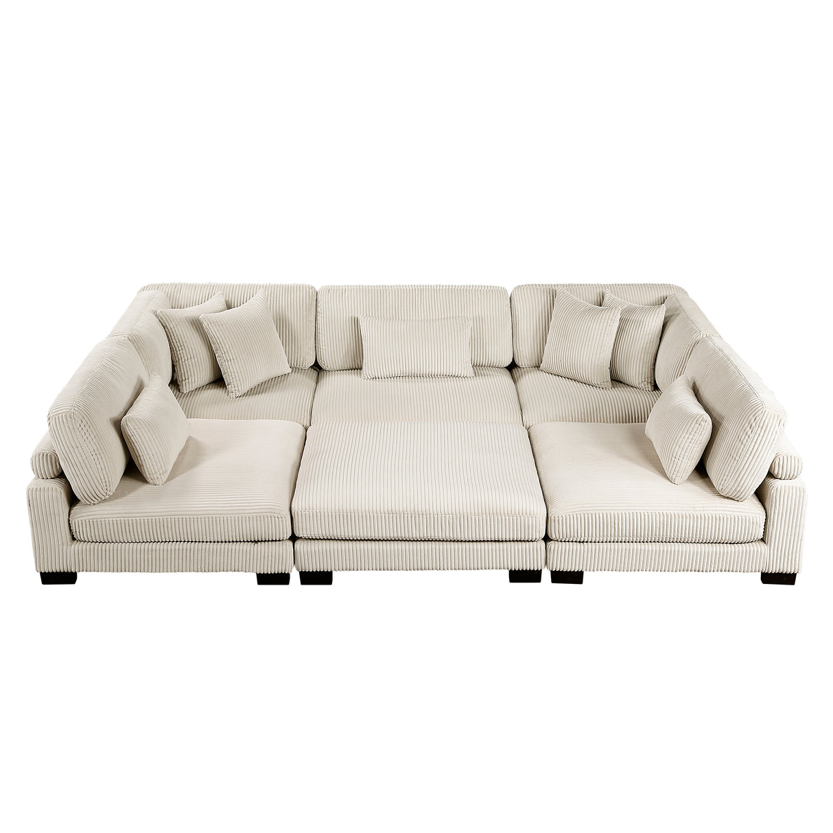 Traverse Beige Corduroy 6-Piece Modular Sectional with Ottoman from Homelegance - Luna Furniture