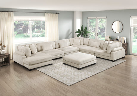 Traverse Beige Corduroy Corner Seat from Homelegance - Luna Furniture