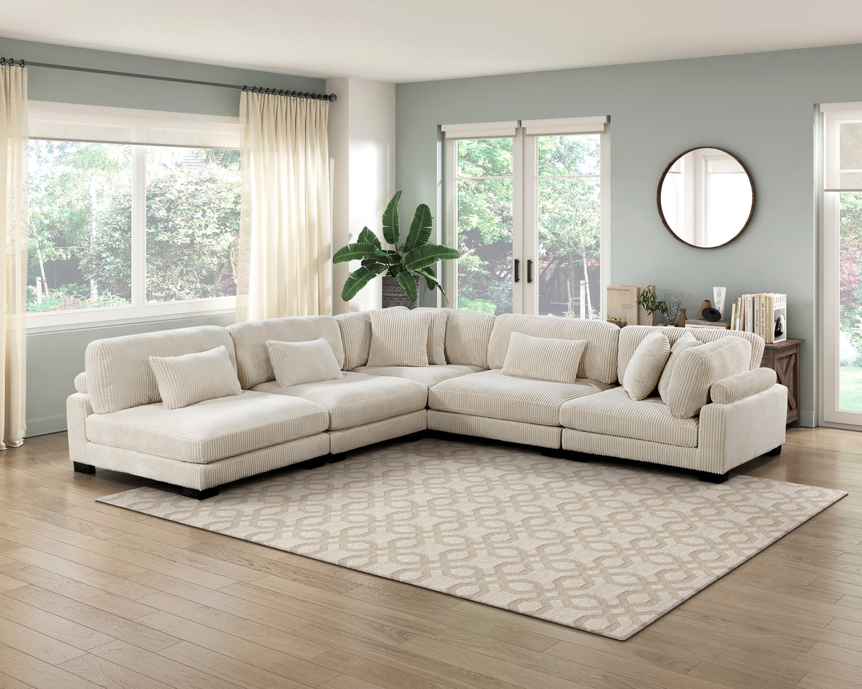 Traverse Beige Corduroy 5-Piece Modular Sectional from Homelegance - Luna Furniture