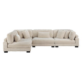 Traverse Beige 4-Piece Corduroy Modular Sectional with Ottoman from Homelegance - Luna Furniture