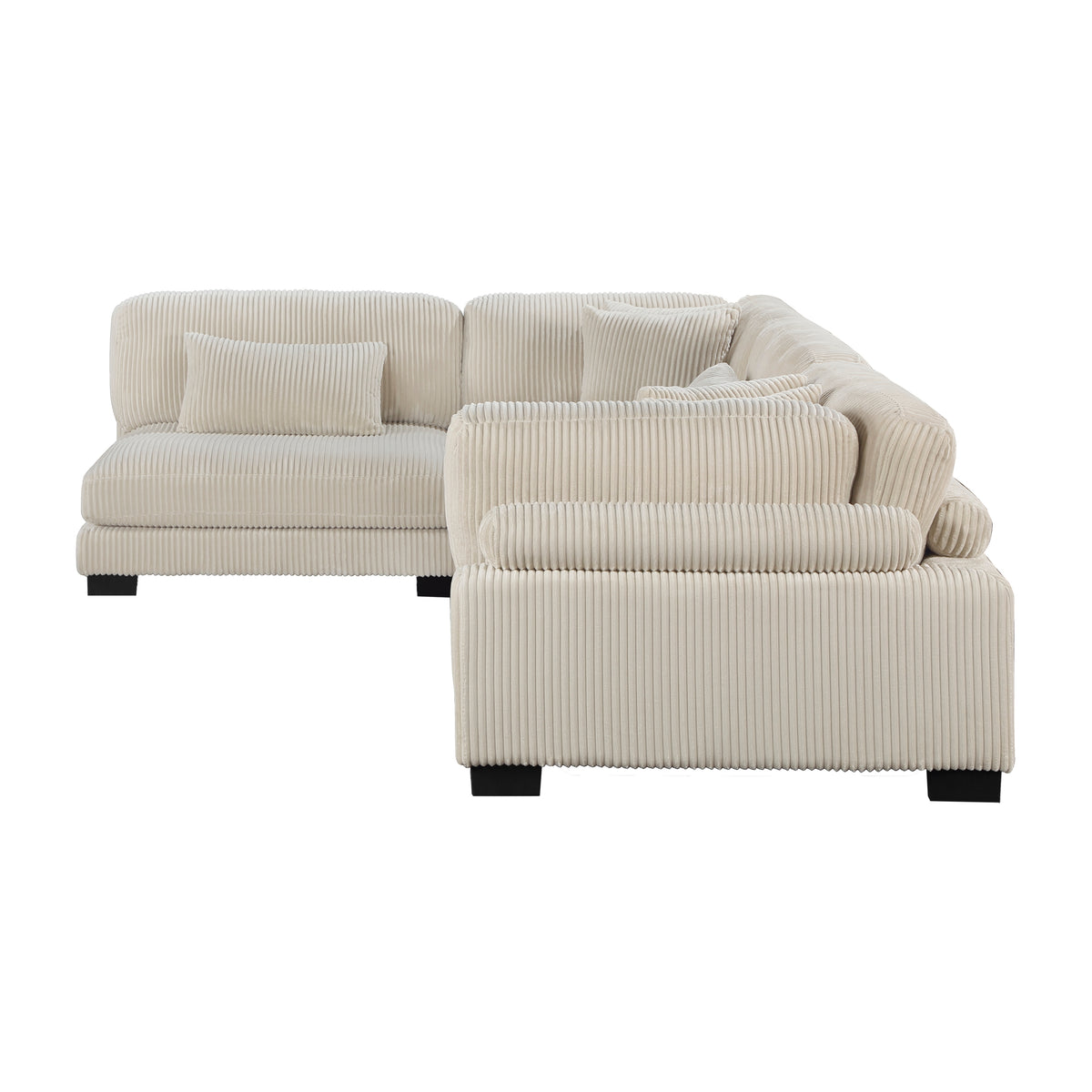 Traverse Beige 4-Piece Corduroy Modular Sectional with Ottoman from Homelegance - Luna Furniture