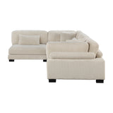 Traverse Beige 4-Piece Corduroy Modular Sectional with Ottoman from Homelegance - Luna Furniture