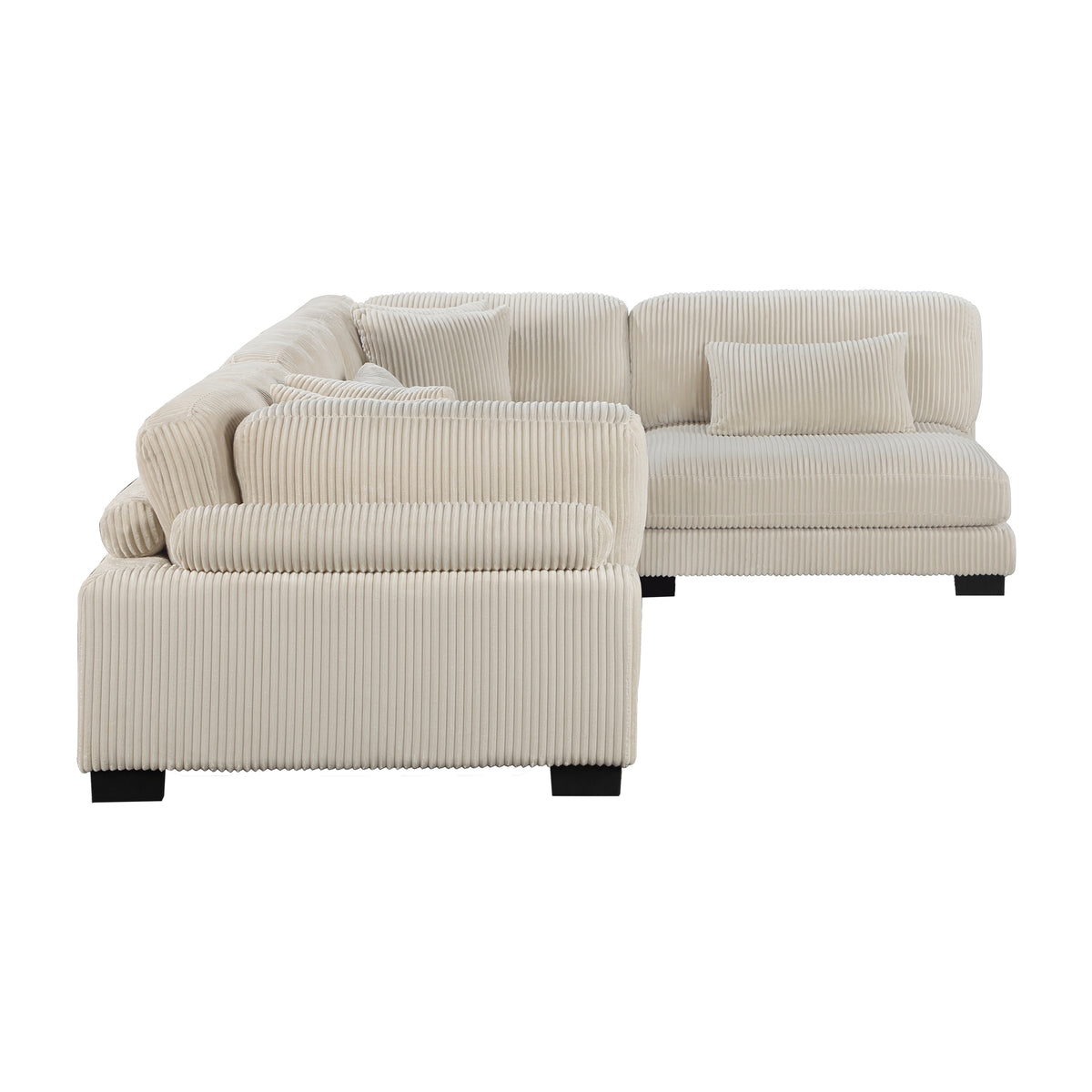 Traverse Beige 4-Piece Corduroy Modular Sectional with Ottoman from Homelegance - Luna Furniture