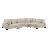 Traverse Beige 4-Piece Corduroy Modular Sectional with Ottoman from Homelegance - Luna Furniture