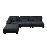 Traverse Black 2-Piece Corduroy Modular Loveseat from Homelegance - Luna Furniture