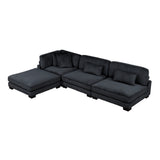 Traverse Black 2-Piece Corduroy Modular Loveseat from Homelegance - Luna Furniture