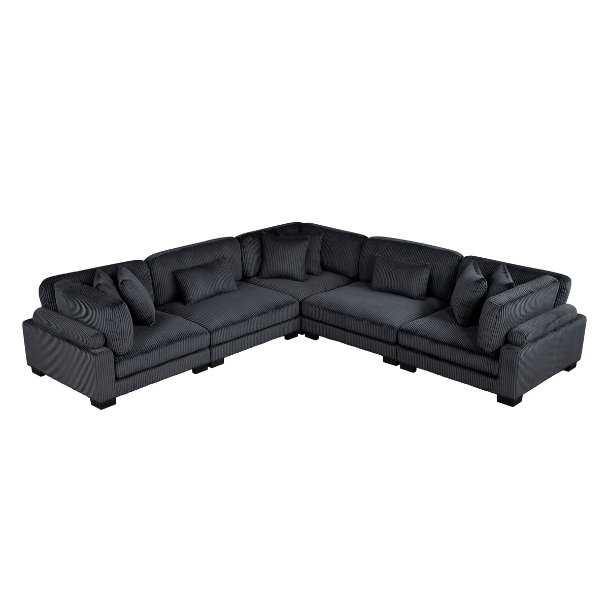 Traverse Black 6-Piece Modular Sectional with Reversible Chaise from Homelegance - Luna Furniture