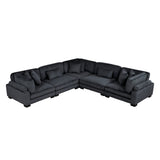 Traverse Black 6-Piece Modular Sectional with Reversible Chaise from Homelegance - Luna Furniture