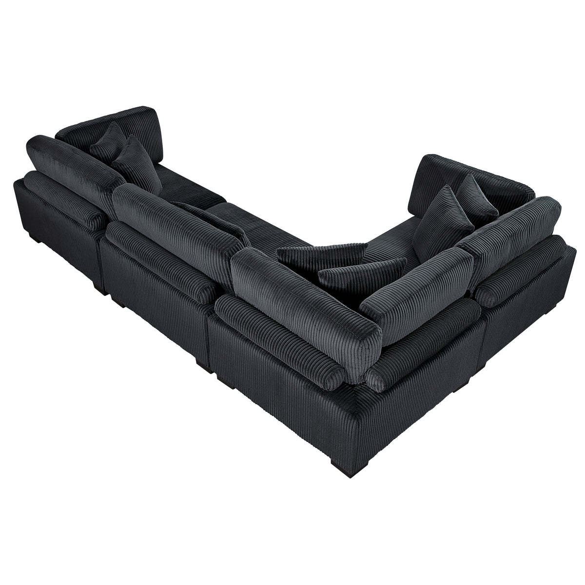 Traverse Black 5-Piece Modular Sectional with Ottoman from Homelegance - Luna Furniture