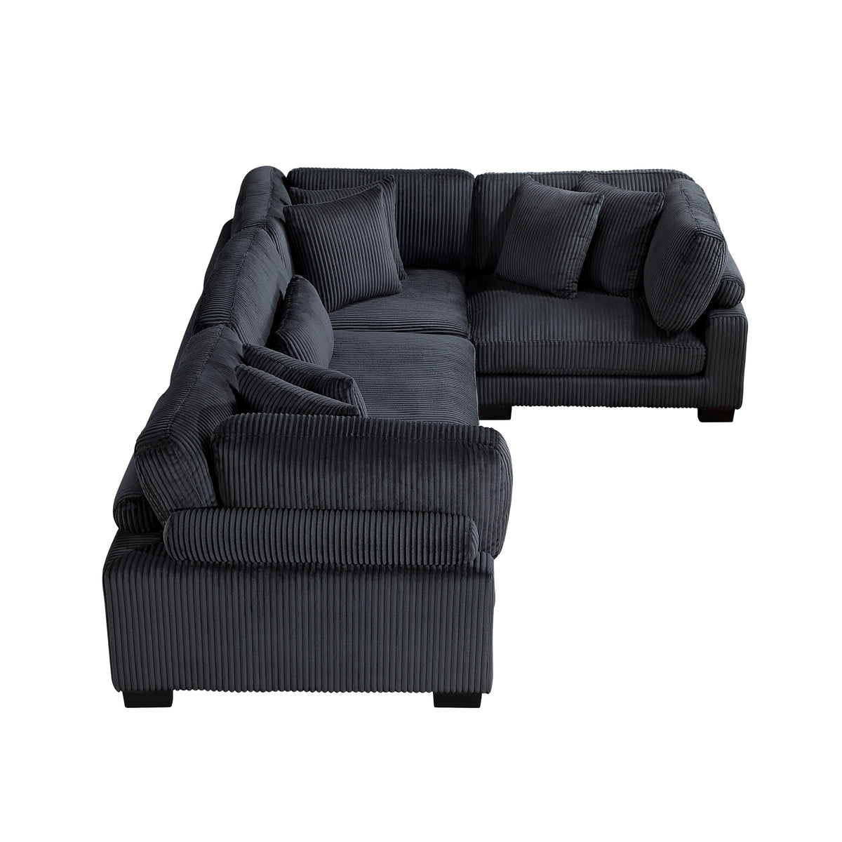 Traverse Black 5-Piece Modular Sectional with Ottoman from Homelegance - Luna Furniture