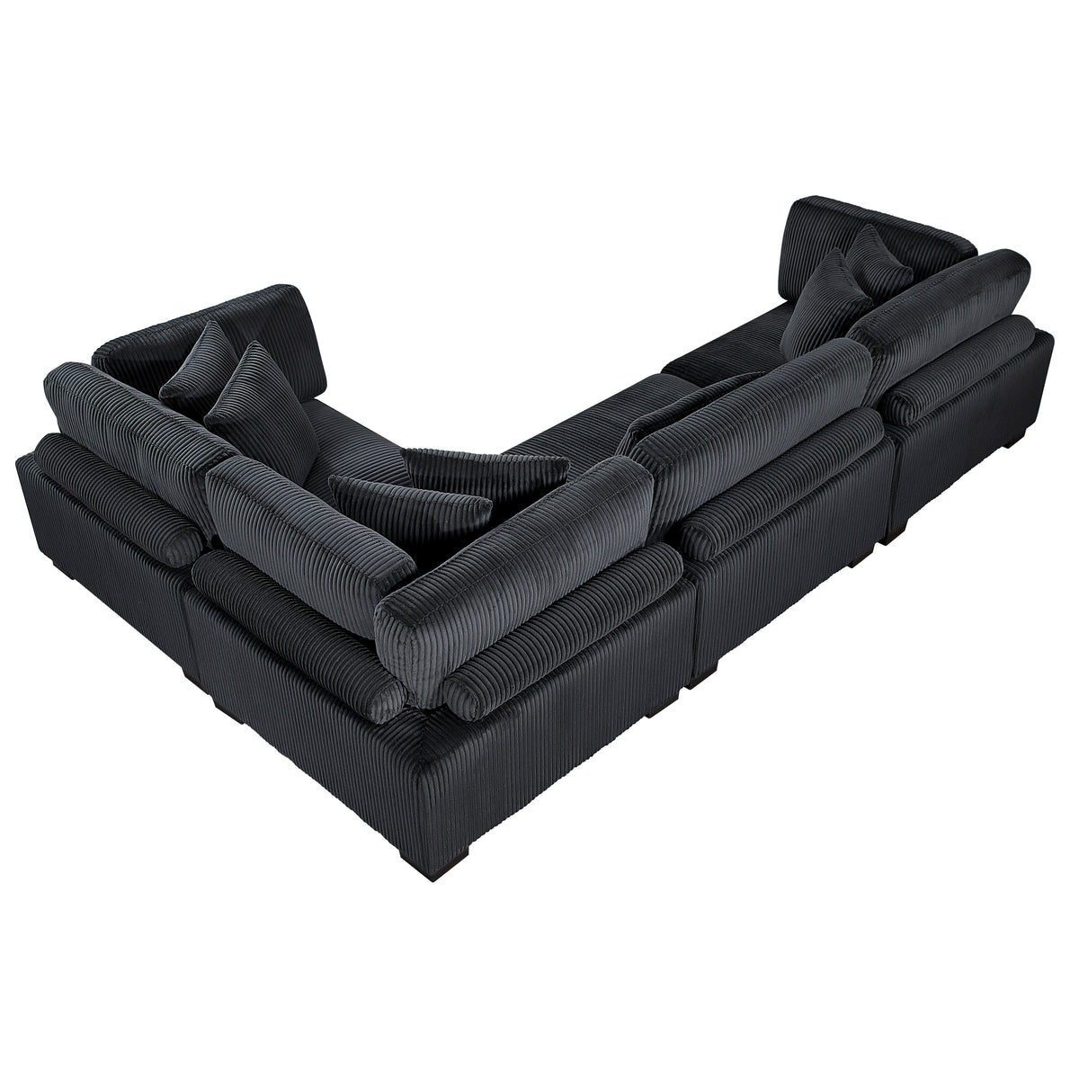 Traverse Black 5-Piece Modular Sectional with Ottoman from Homelegance - Luna Furniture