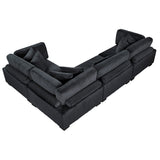 Traverse Black 5-Piece Modular Sectional with Ottoman from Homelegance - Luna Furniture