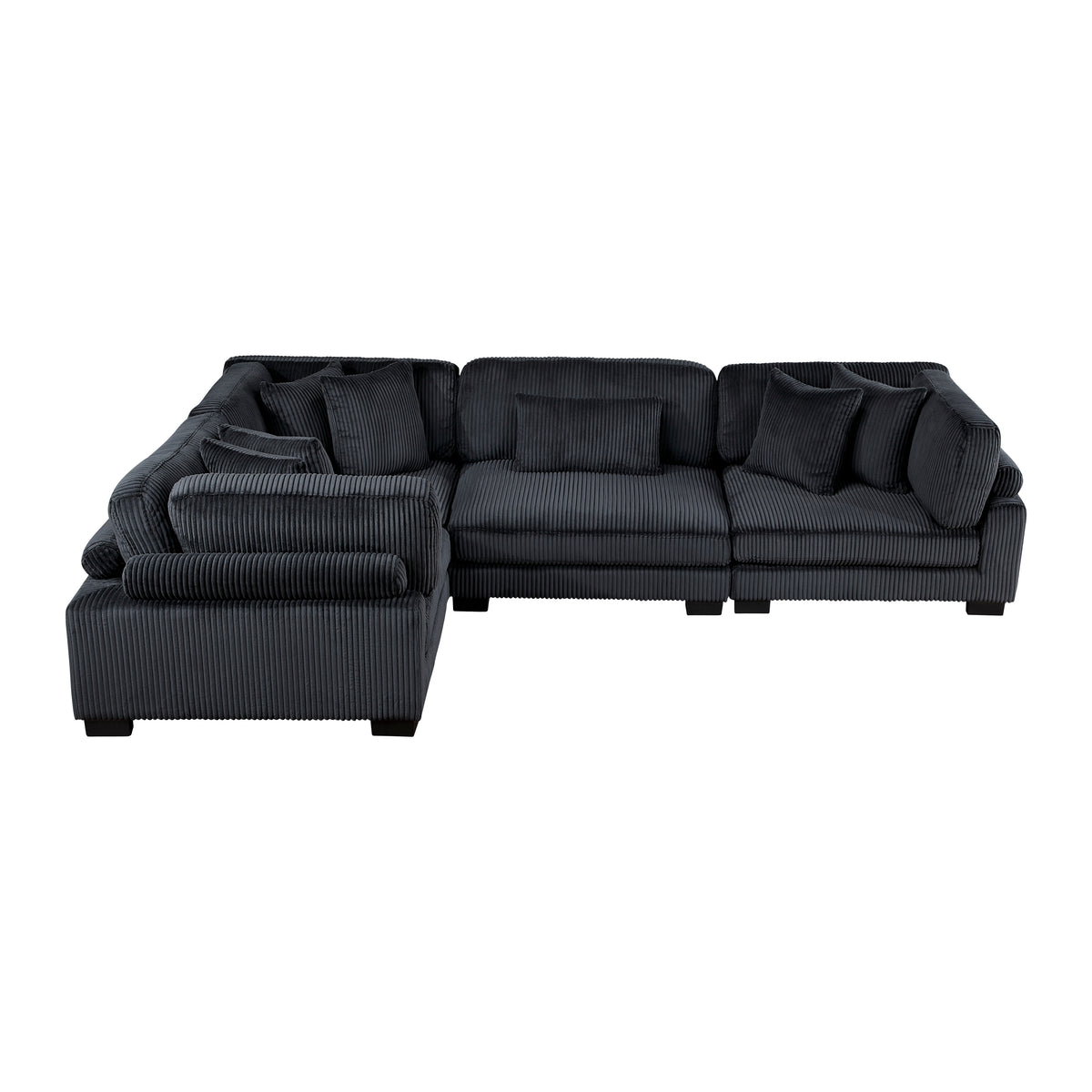 Traverse Black 5-Piece Modular Sectional with Ottoman from Homelegance - Luna Furniture