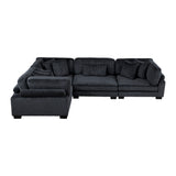 Traverse Black 5-Piece Modular Sectional with Ottoman from Homelegance - Luna Furniture