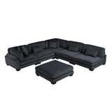 Traverse Black 5-Piece Corduroy Modular Sectional with Ottoman from Homelegance - Luna Furniture