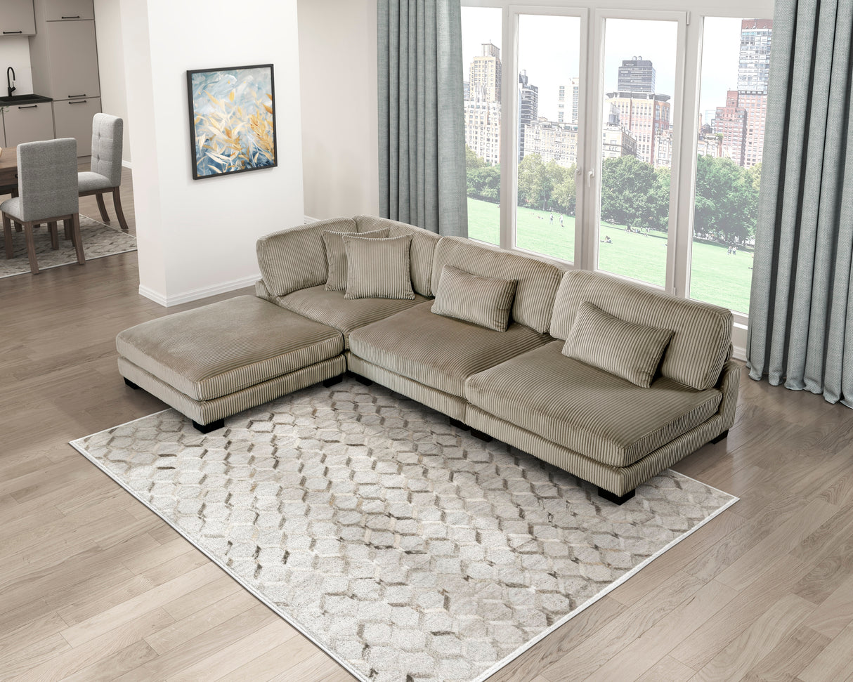 Traverse Taupe Ottoman from Homelegance - Luna Furniture