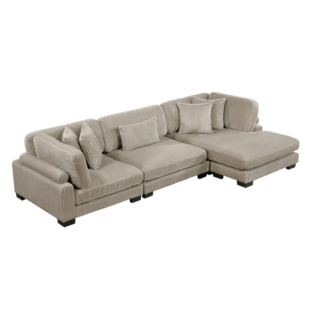 Traverse Taupe 4-Piece Modular Sectional with Reversible Chaise and Ottoman from Homelegance - Luna Furniture