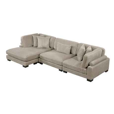 Traverse Taupe 4-Piece Modular Sectional with Reversible Chaise and Ottoman from Homelegance - Luna Furniture